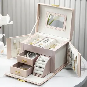 Jewelry Box Organizer With Compartments and Mirror