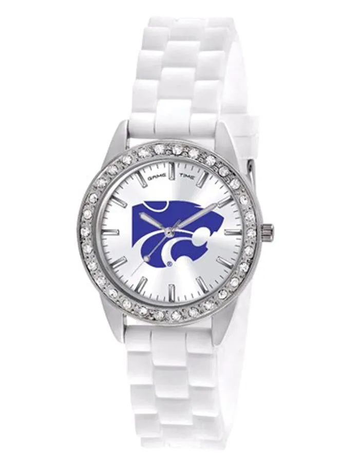 Kansas State University Womens Frost Watch - Crystal Bezel - Silicone Strap