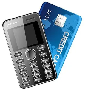 Kechaoda K66 Mini ultra slim credit card size Mobile phone With Bluetooth MP3 FM ** Black Colour ** FREE CHARGER WORTH 100 RS/- **