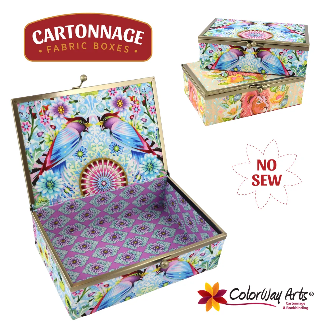 Kiss lock fabric box DIY kit, LARGE fabric box kit, cartonnage kit 218