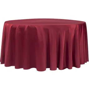 Lamour Satin 120" Round Tablecloth - Apple Red