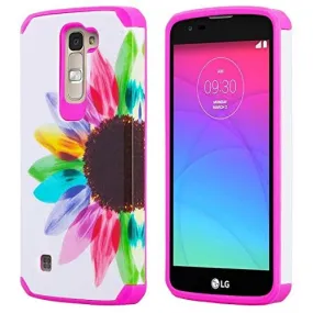 LG Leon LTE Case | Lg Tribute 2 Case | LG Power | LG Sunset | LG Destiny | LG Risio Case, Slim Hybrid [Shock/Impact] Absorption Dual Layer Case - Vivid Sunflower