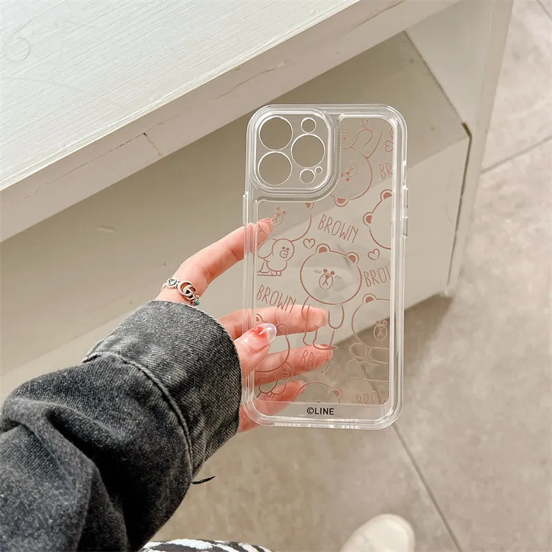 Line Friends Clear Shockproof Air Cushion Back Case Cover