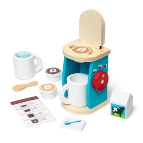 Melissa & Doug Wooden Coffee Maker Play Set 12 Piece Kitchen Toy