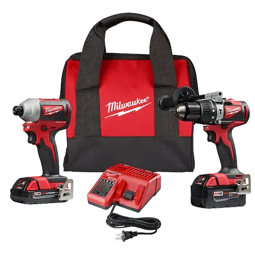 Milwaukee 2893-22CX M18 Brushless 2-Tool Combo Kit, Hammer Drill/Impact Driver