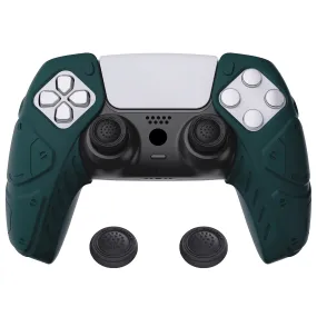 PlayVital Mecha Edition Racing Green Ergonomic Soft Controller Silicone Case Grips for PS5 Controller, Rubber Protector Skins with Thumbstick Caps for PS5 Controller – Compatible with Charging Station - JGPF004