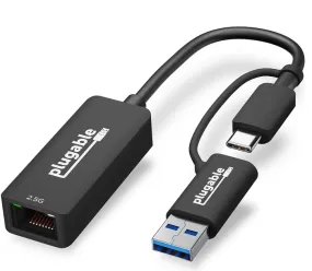 Plugable Technologies 2.5G USB-C & USB to Ethernet Adapter (On Sale!)