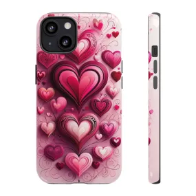 Romantic Phone Case, Cute Heart Design, Valentine's Day Gift, Love Theme Phone Cover, Gifts for Her, Floral Heart Case