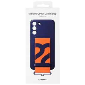 Samsung Official Silicone Cover with Strap for Galaxy (S22 ) - Navy/Orange