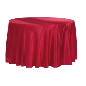 Satin 120" Round Tablecloth - Apple Red