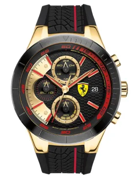 Scuderia Ferrari Red Rev Evo Chronograph - Gold & Black - Silicone Strap