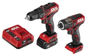 SKIL CB742901 Combination Kit, Battery Included, 12 V, Tools Included: Drill/Driver, Impact Driver :EA: QUANTITY: 1