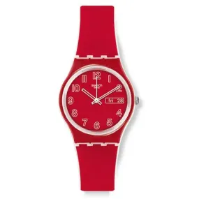 Swatch Men's Poppy Field Analog Quartz Red Silicone Watch GW705