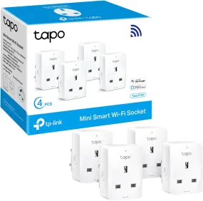 TP-Link Tapo P100 Mini Smart Wi-Fi Socket 2.4 GHz Wi-Fi networking, Bluetooth 4.2 (4件裝) (onboarding only)