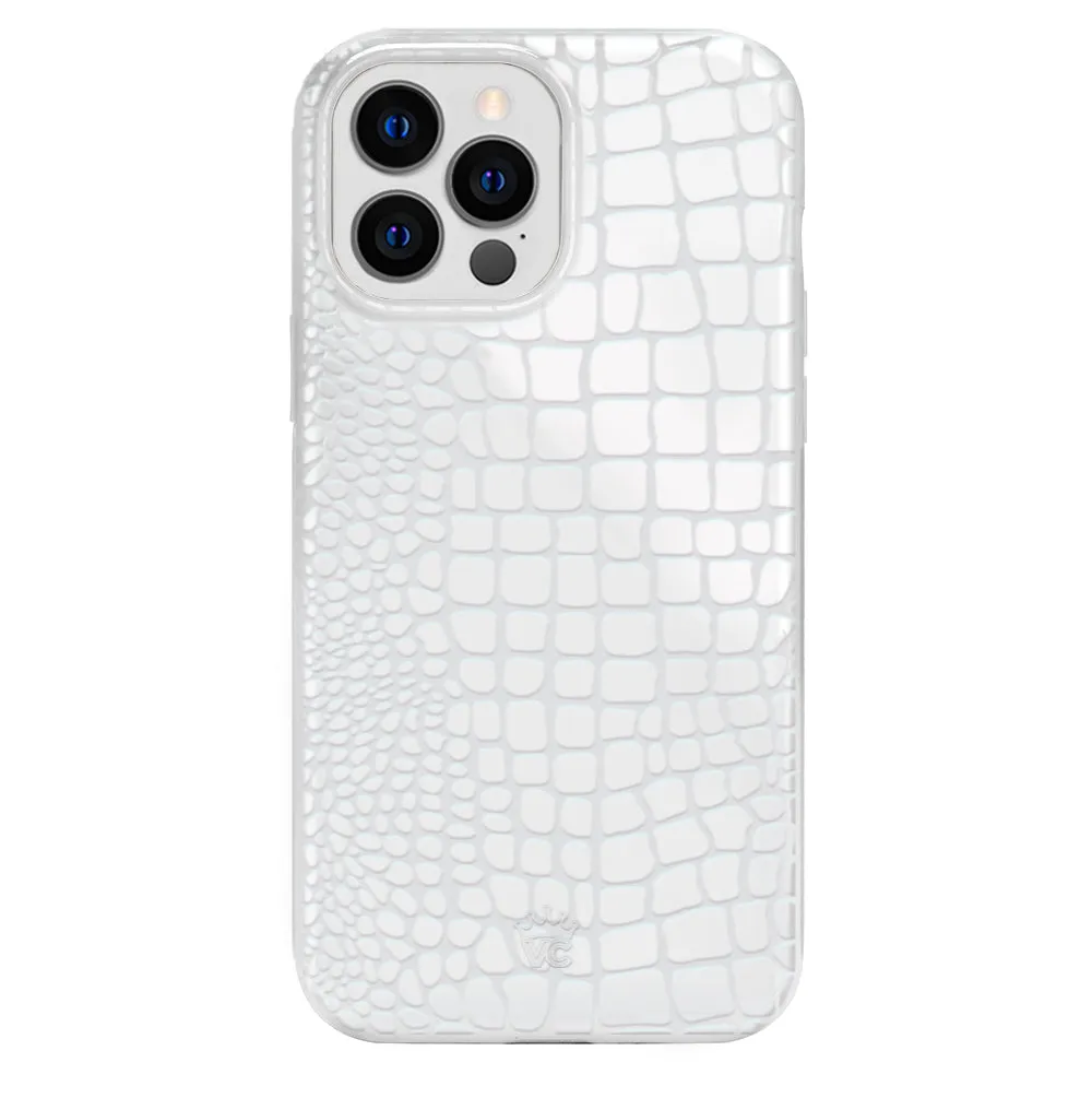 White Croc iPhone Case