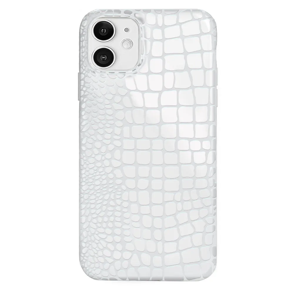 White Croc iPhone Case