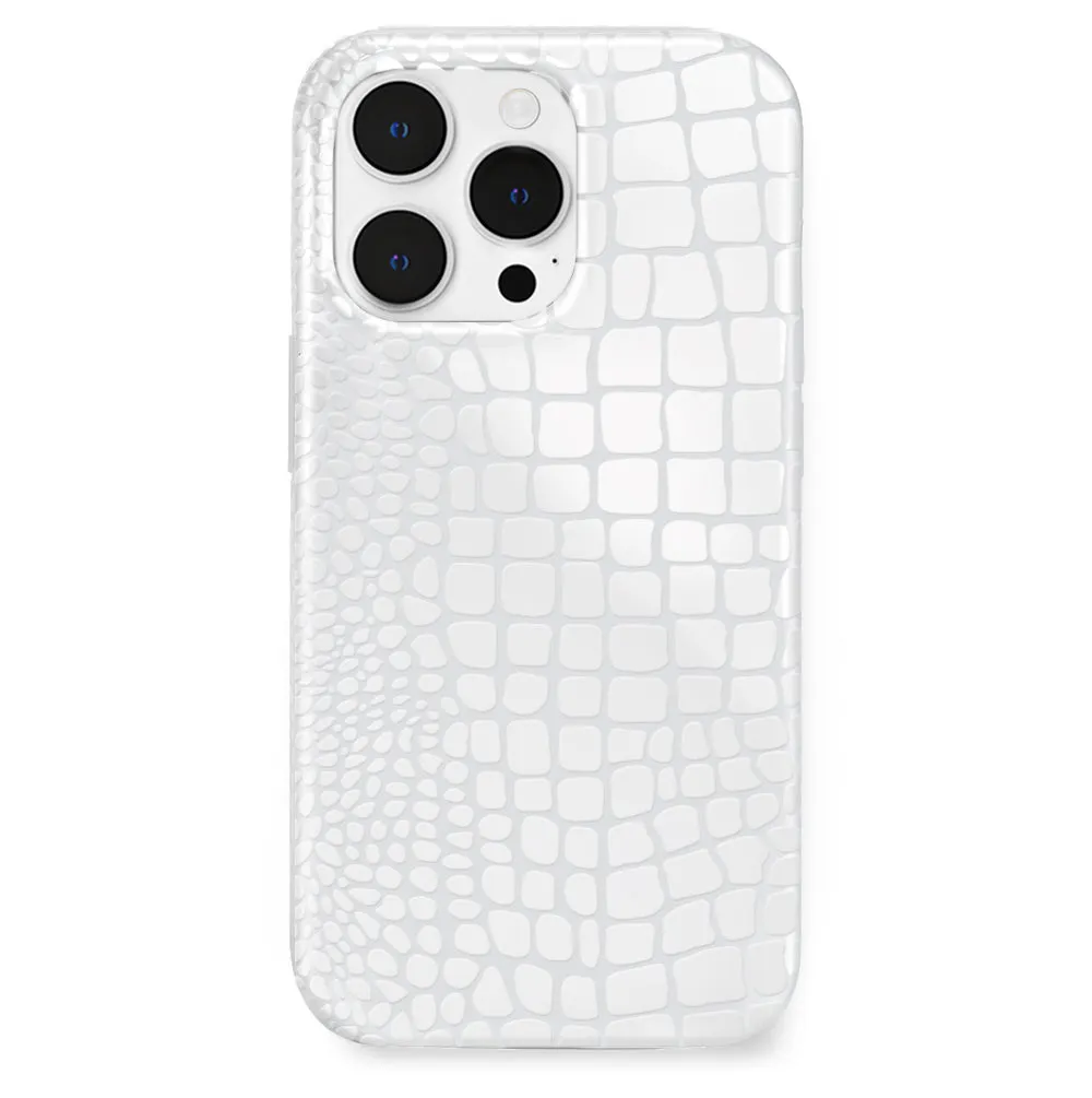 White Croc iPhone Case