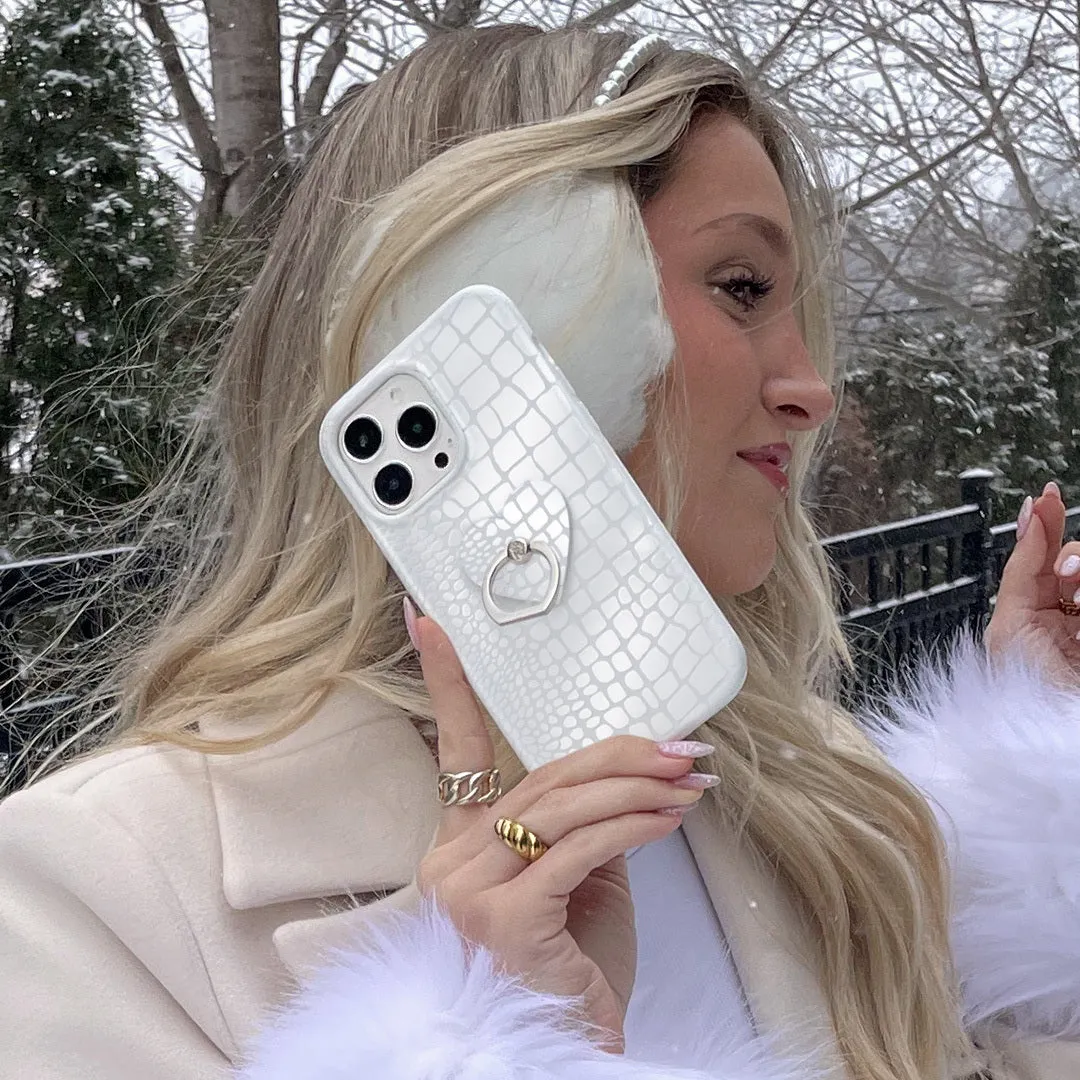 White Croc iPhone Case