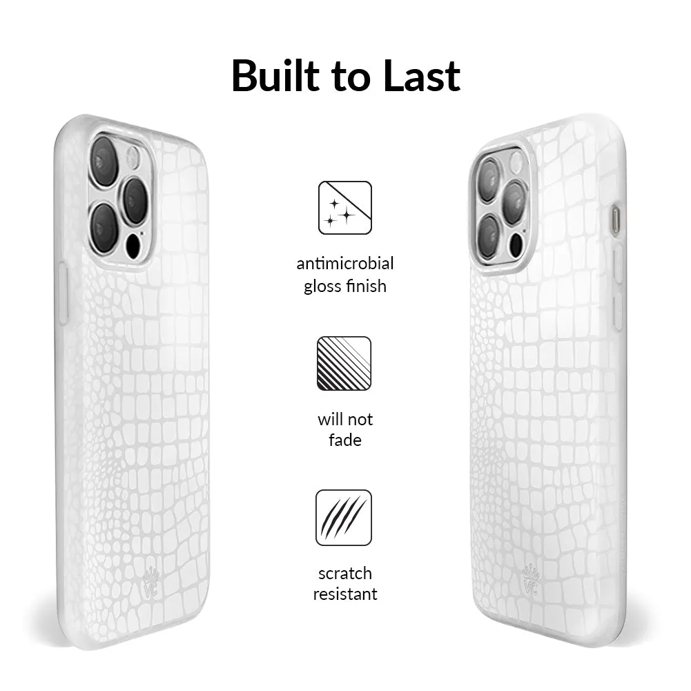 White Croc iPhone Case