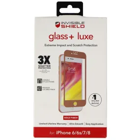 ZAGG InvisibleShield (Glass  Luxe) Tempered Glass for iPhone 8/7/6s/6 - Gold