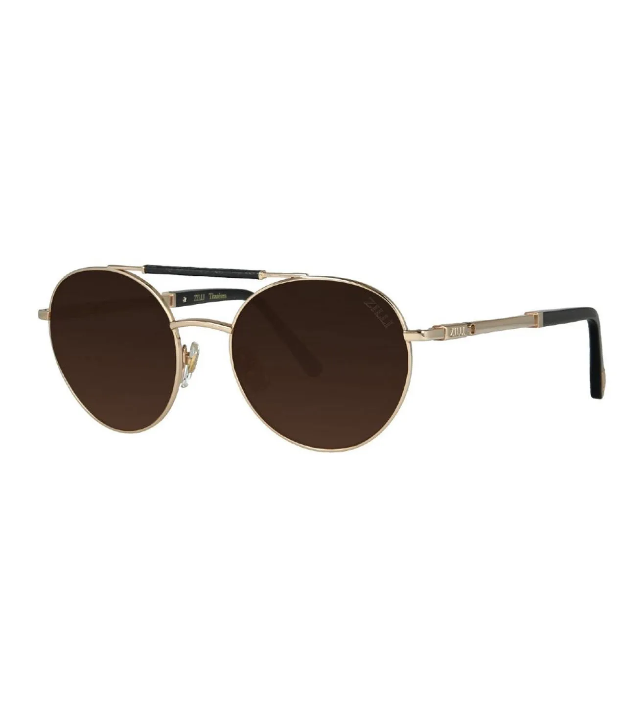 Zilli Men's Brown Round Sunglasses